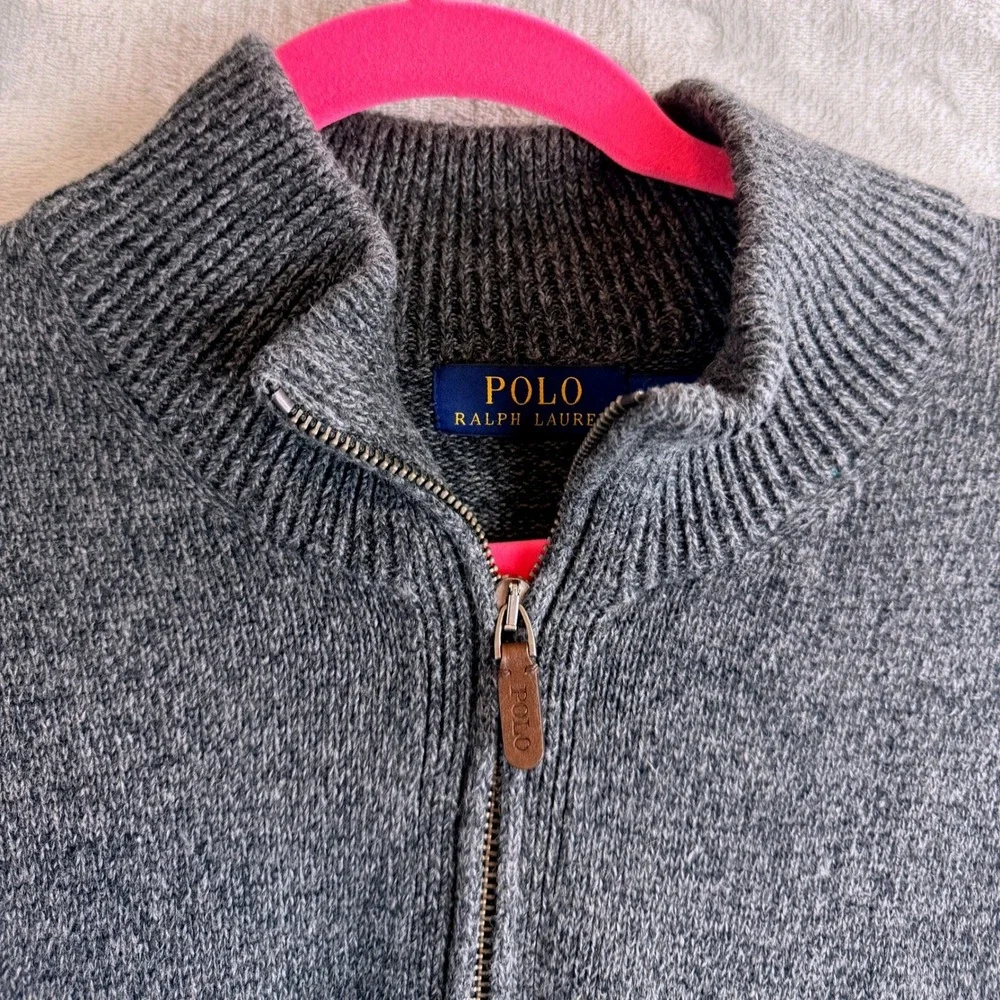 Polo Ralph Lauren Qtr Zip Pullover Mens L Tall Dark Gray